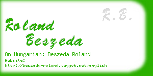 roland beszeda business card